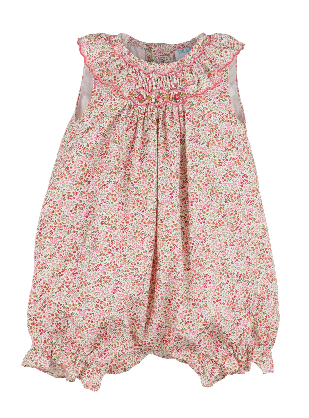 Casero & Associates Casero & Associates Tiny Floral Smock Bishop, Pink - Little Miss Muffin Children & Home