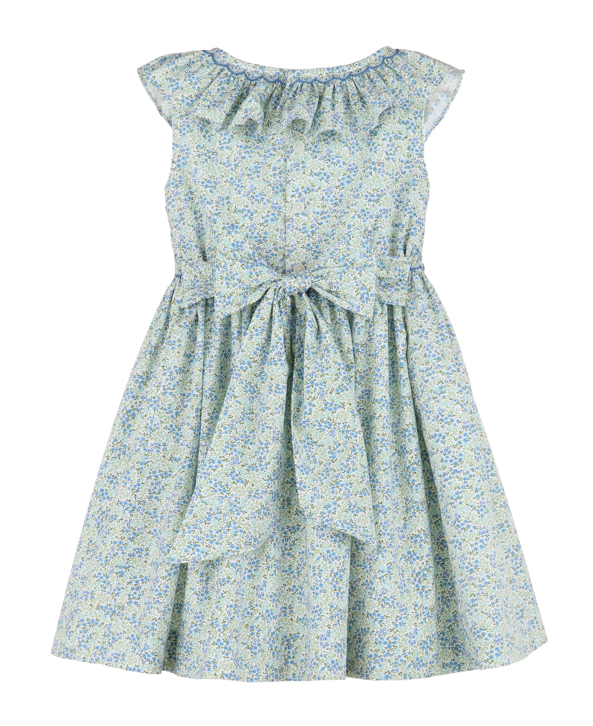 Casero & Associates Casero & Associates Tiny Floral Smock Dress, Blue - Little Miss Muffin Children & Home