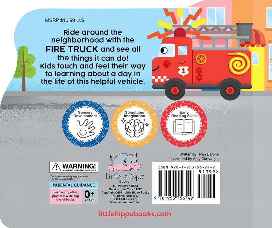 Little Hippo Books Friendly Fire Truck - Little Miss Muffin Children & Home