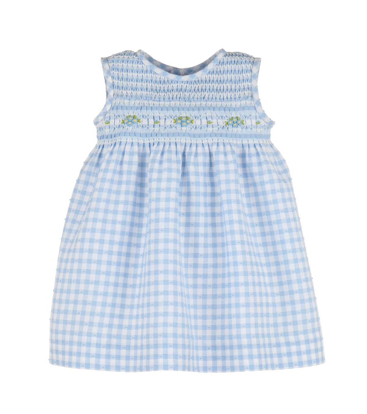 Casero & Associates Casero & Associates Gingham Swiss Dress, Blue - Little Miss Muffin Children & Home