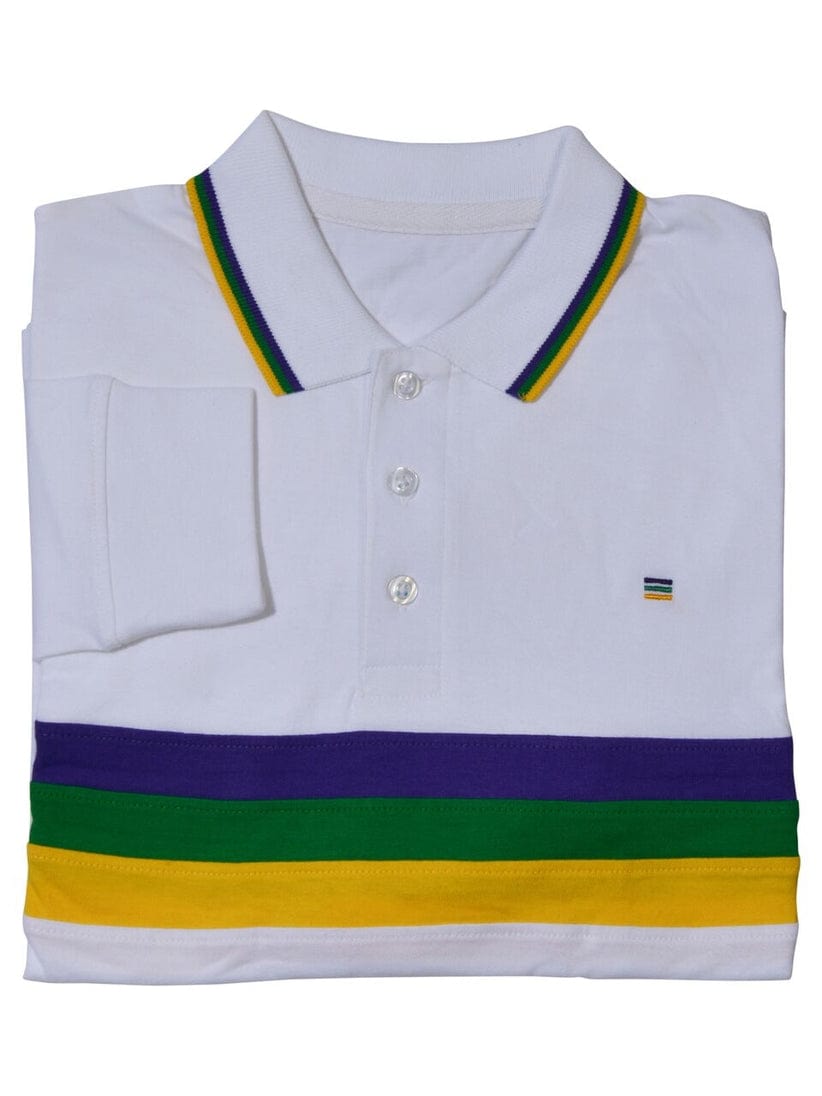 Mardi Gras Creations Mardi Gras Creations White Chest Stripe Youth Long Sleeve Shirt - Little Miss Muffin Children & Home