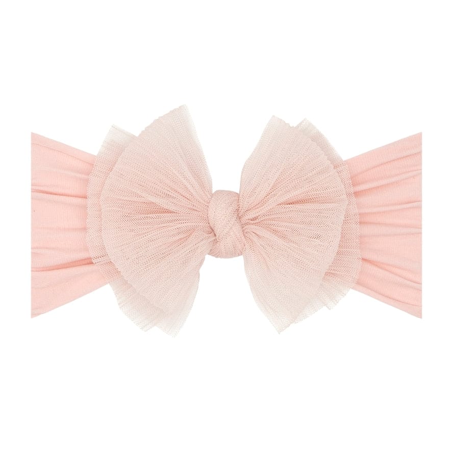 Baby Bling Bows Baby Bling® Tulle FAB® Soft Nylon Headband with Tulle Bow, Pleated Rose Quartz - Little Miss Muffin Children & Home