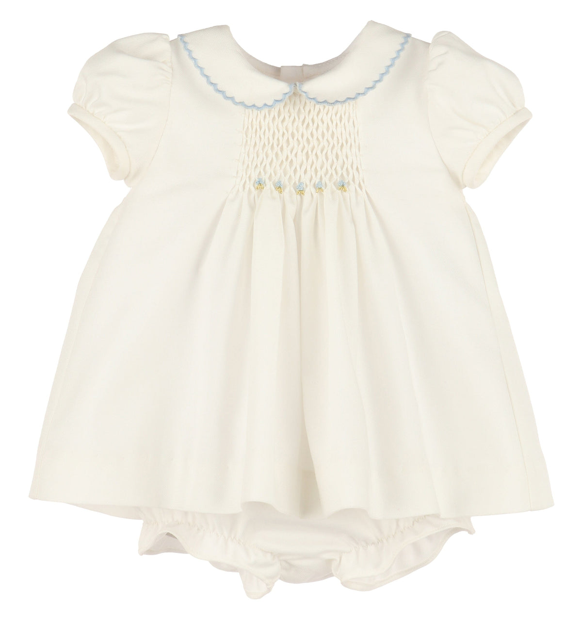 Casero & Associates Honeycomb Smock Dress, Blue - Little Miss Muffin Children & Home