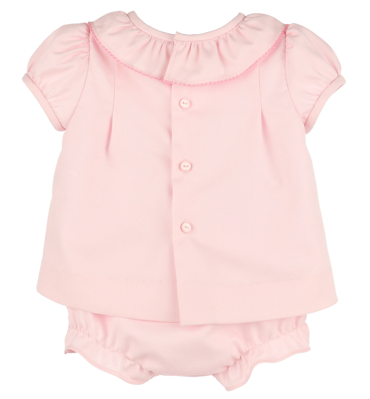 Casero & Associates Pintucks Lace Bishop, Pink - Little Miss Muffin Children & Home