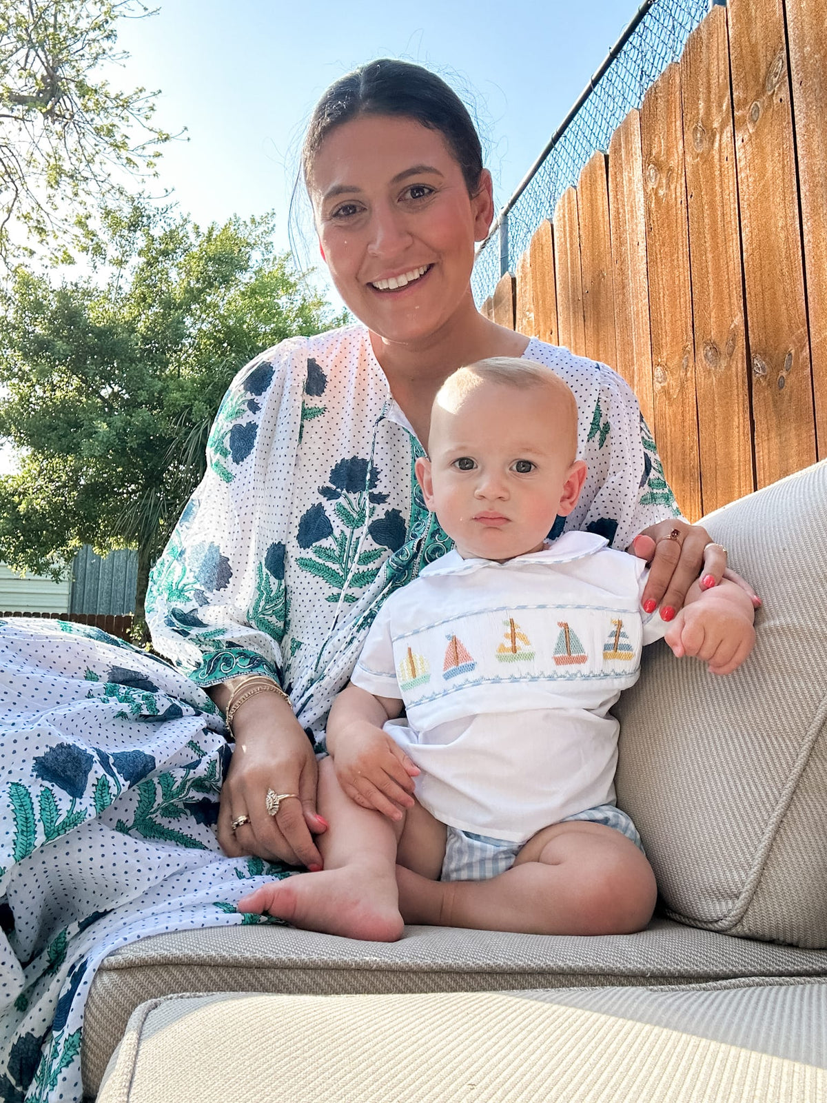 Sailboat Smocked Champ Bloomer Set