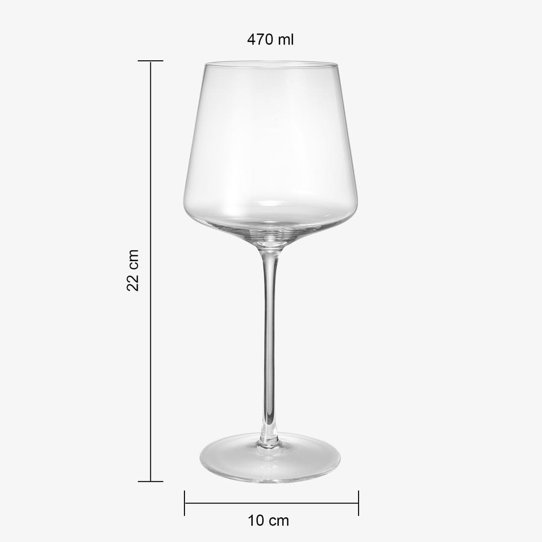 Thin crystal wine glasses, detail view