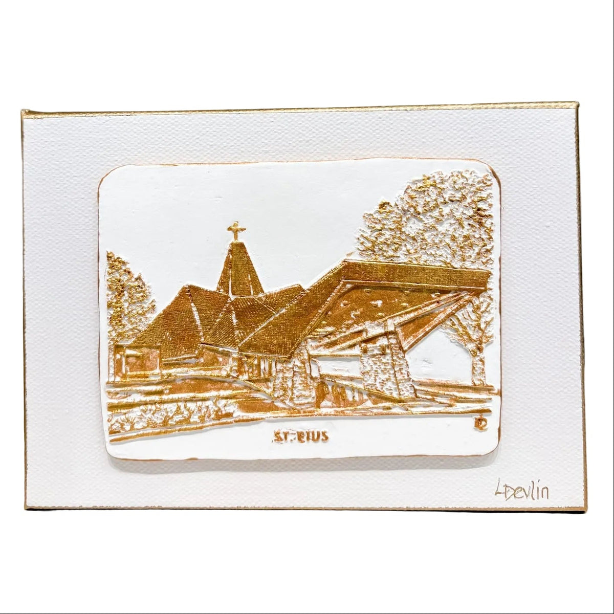 St. Pius Church Clay Artwork on Canvas | New Orleans Wall Art by Lisa Devlin