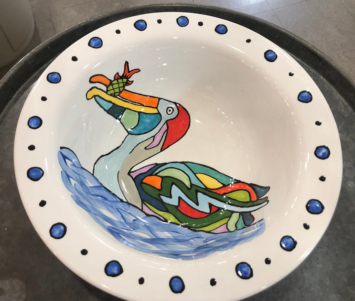 Jan Salzer Art Pelican Round Bowl - Little Miss Muffin Children & Home