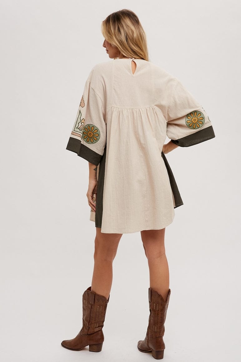 Bluivy Bluivy Boho Embroidered Babydoll Dress, Sage - Little Miss Muffin Children & Home