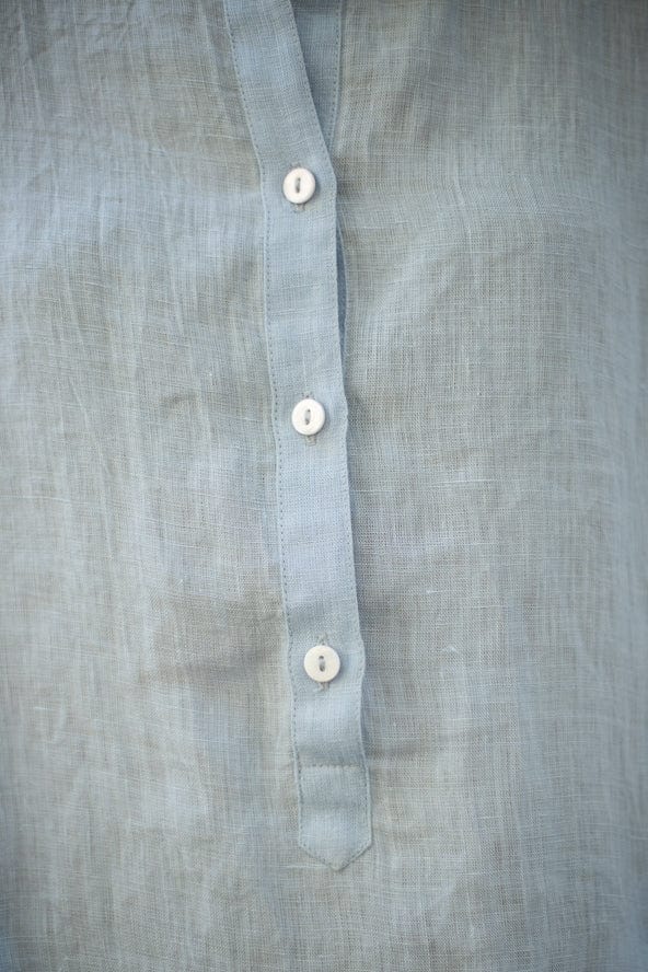 Vikolino Vikolino Linen Emilia Dress in Ice Blue - Little Miss Muffin Children & Home