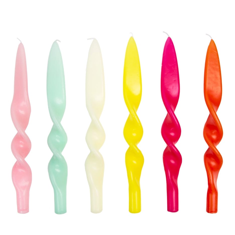 Talking Tables Talking Tables Rainbow Colored Twisted Candles (sold individually) - Little Miss Muffin Children & Home