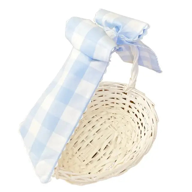 Buffalo Check with Ric Rac Trim Basket Bow