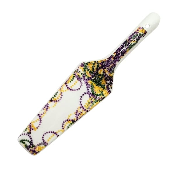 Mardi Gras Beaded Cake Server