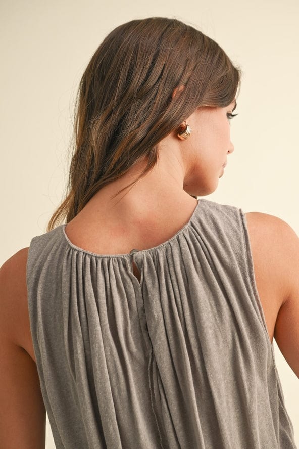 Miou Muse Miou Muse Linen Knitted Bubble Bottom Top in Stone - Little Miss Muffin Children & Home