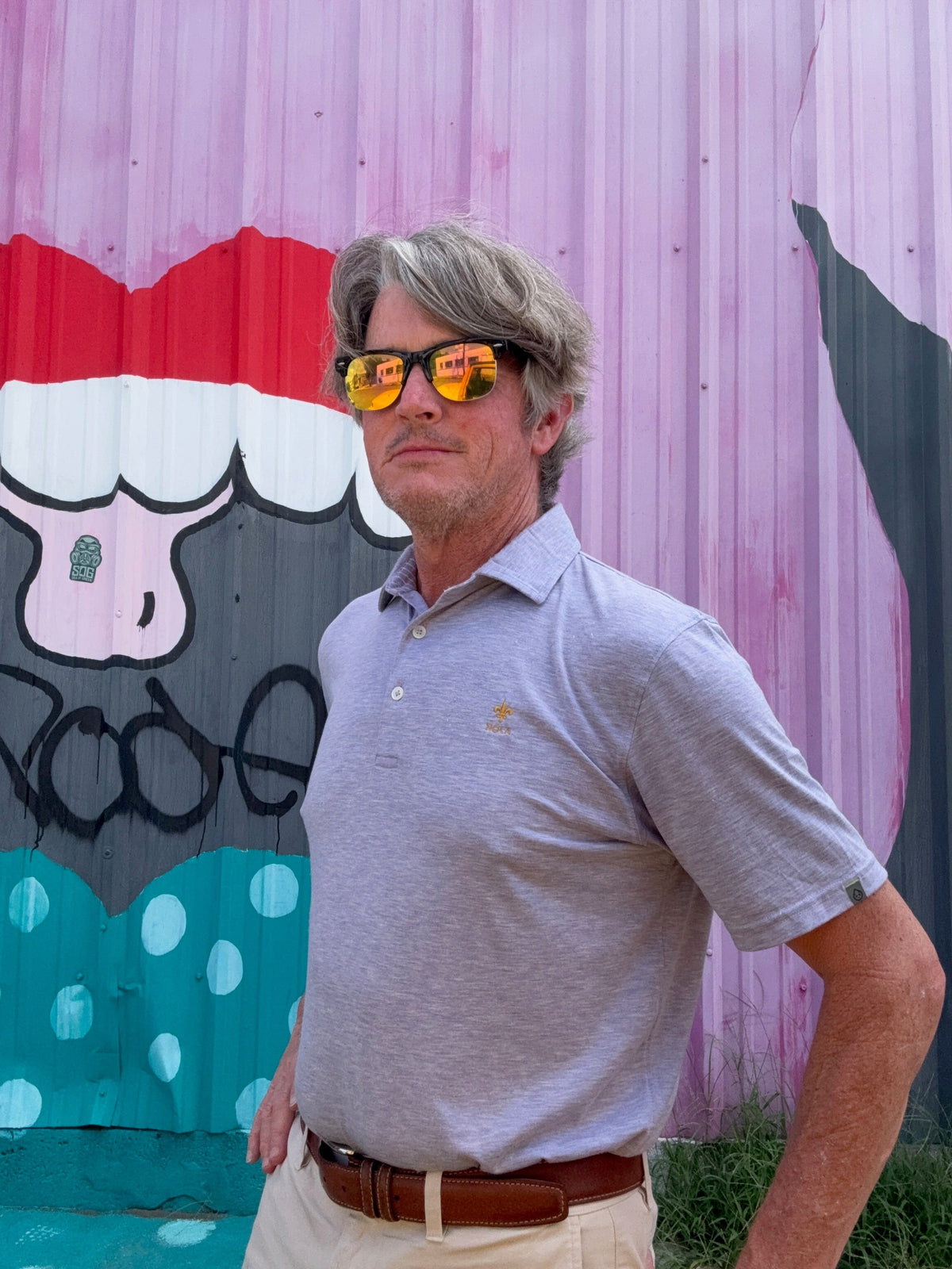 Nola Shirts Lavender Tasc Polo with Signature FDL - Little Miss Muffin Children & Home