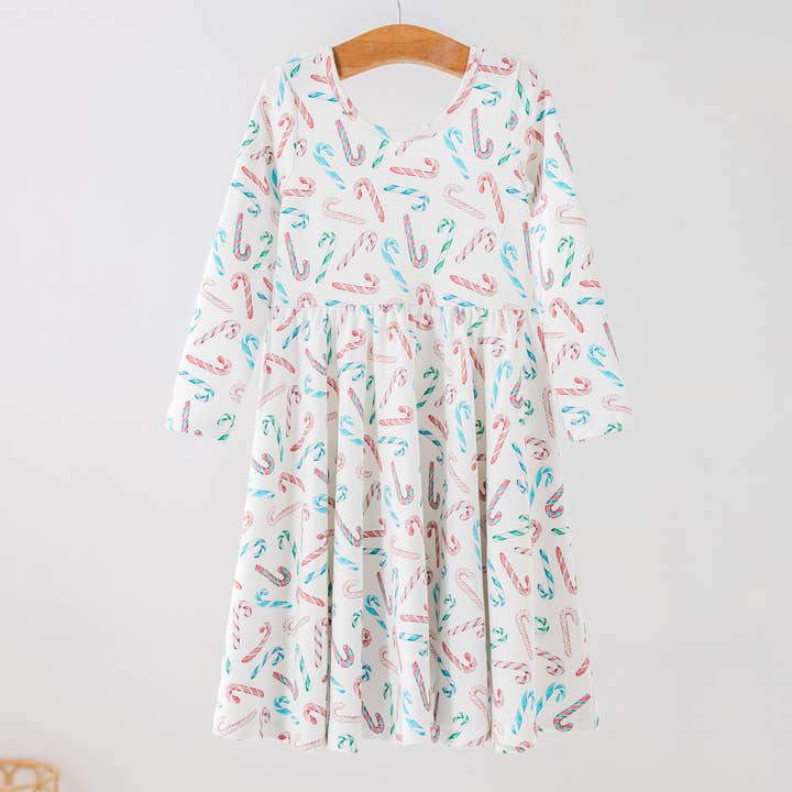 Nola Tawk Candy Cane Lane Organic Cotton Dress for Kids - Little Miss Muffin Children & Home