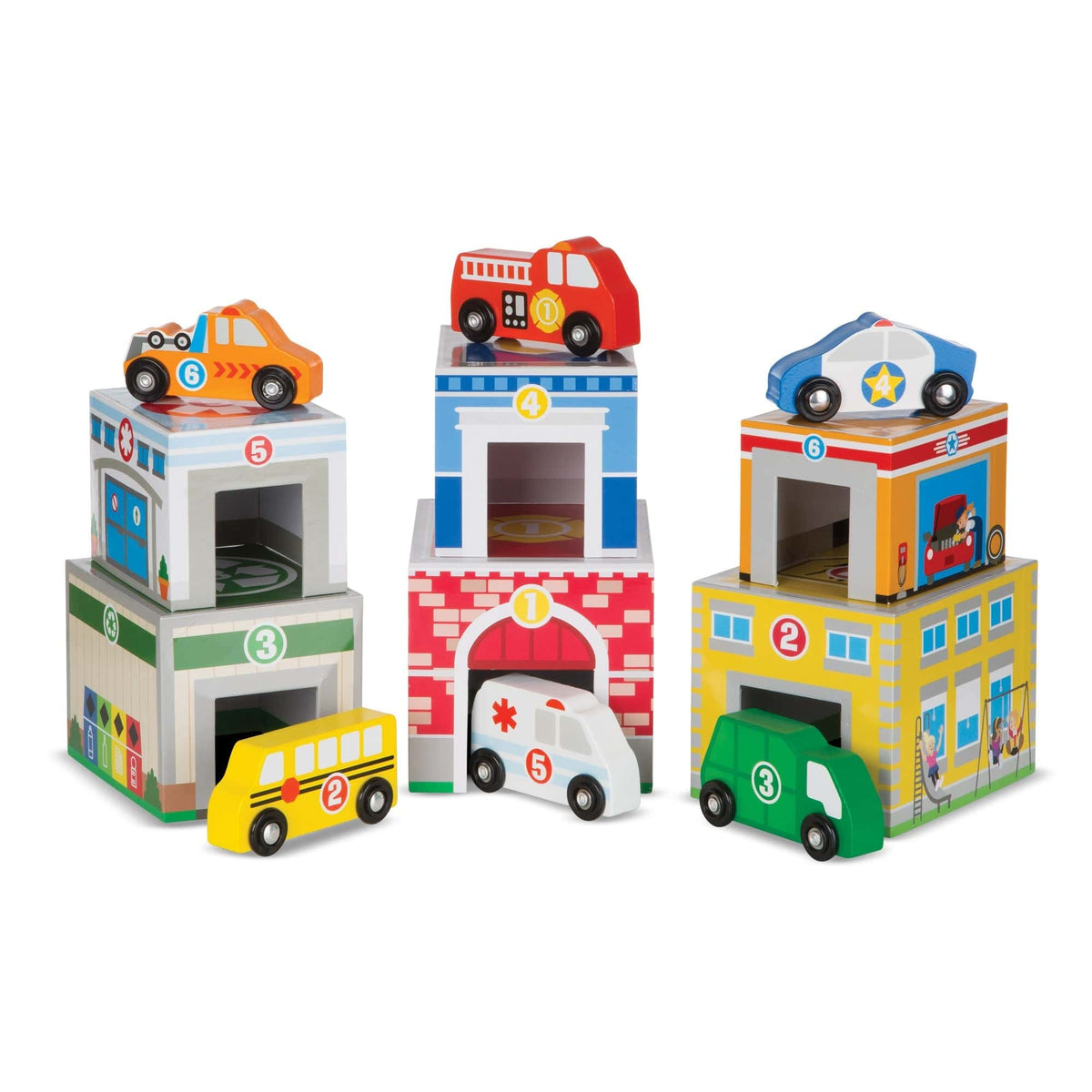 Melissa & Doug Melissa & Doug Nesting & Sorting Buildings & Vehicles - Little Miss Muffin Children & Home