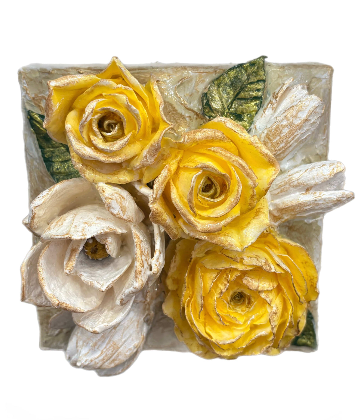 4x4 Clay Yellow Peony Artwork