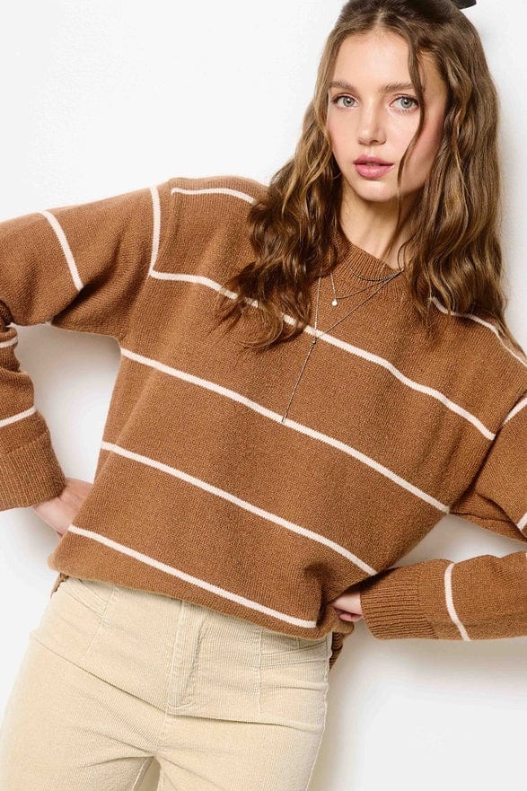 La Miel La Miel Loose Fit Striped Long Sleeve Sweater in Gucci - Little Miss Muffin Children & Home
