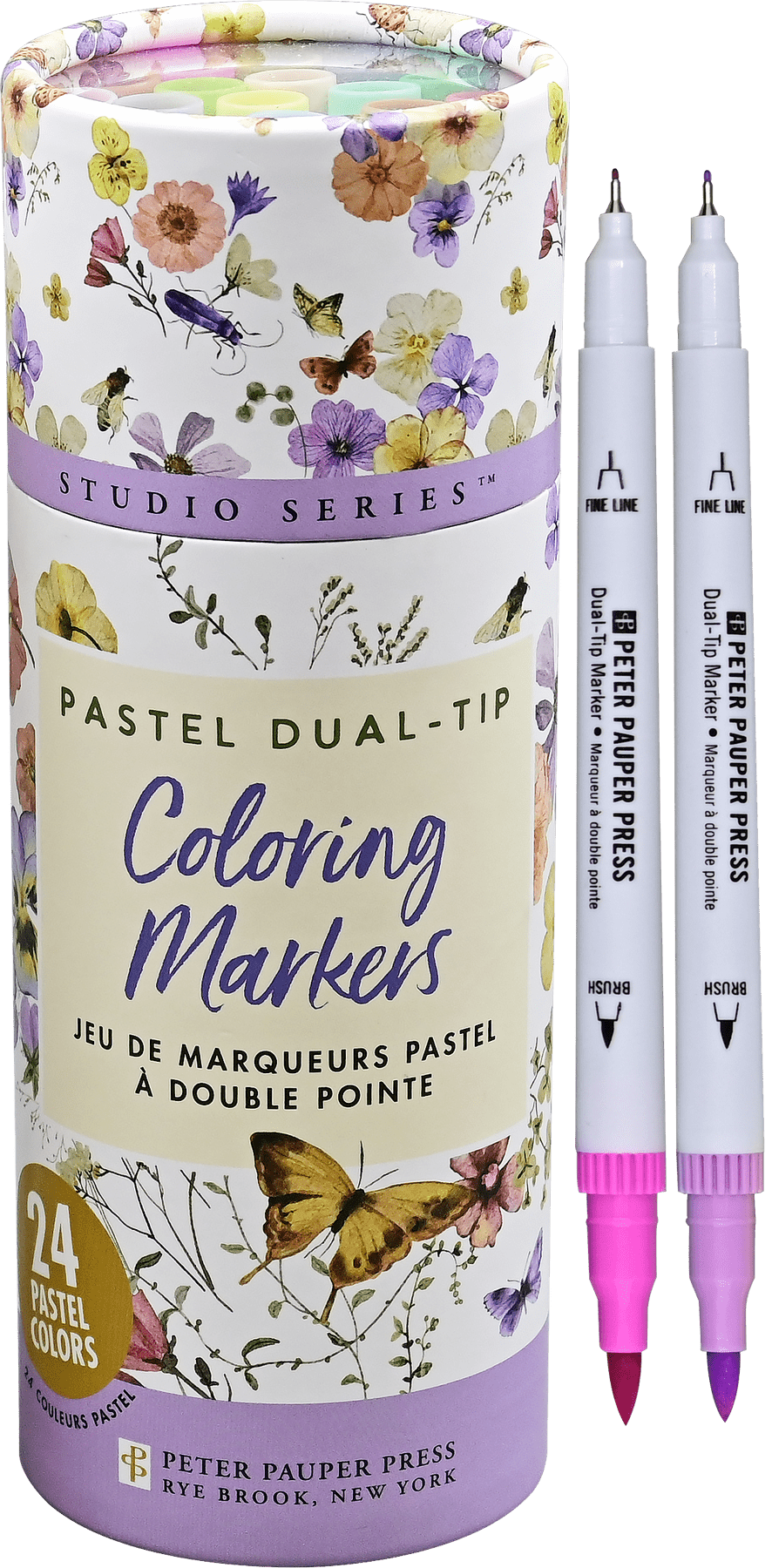 Peter Pauper Press Peter Pauper Press Studio Series Dual-Tip Pastel Markers (Set of 24) - Little Miss Muffin Children & Home