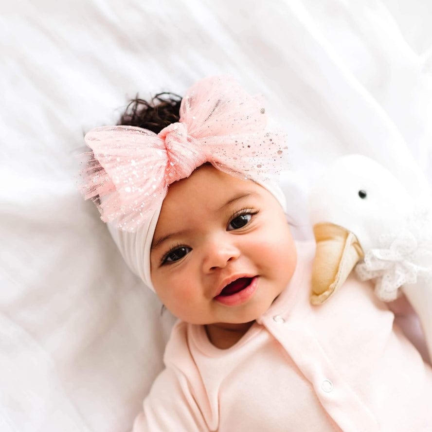 Baby Bling Bows Tulle FAB® Soft Nylon Headband with Tulle Bow - Little Miss Muffin Children & Home