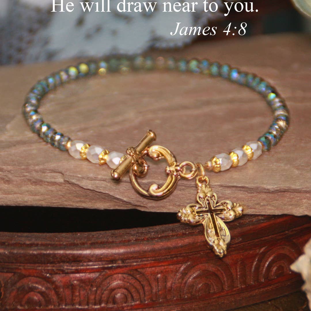 Scripture "Draw Near to God" Beaded Bracelet
