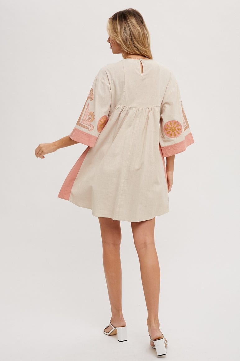 Bluivy Bluivy Boho Embroidered Babydoll Dress, Pink - Little Miss Muffin Children & Home