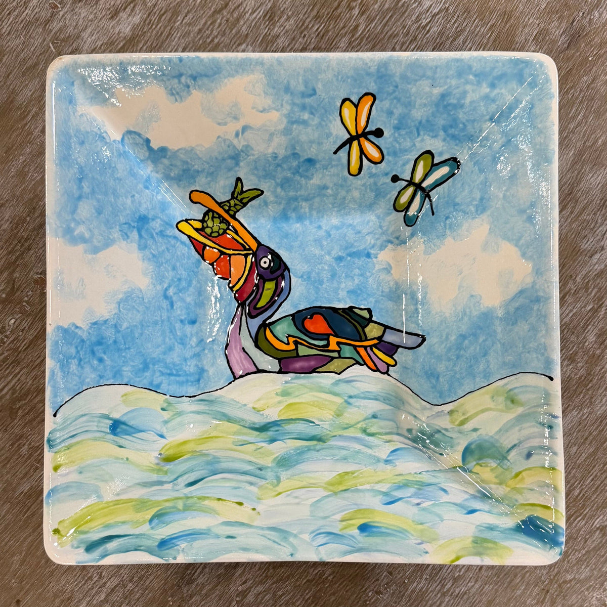 Jan Salzer Art Pelican Large Square Bowl - Little Miss Muffin Children & Home