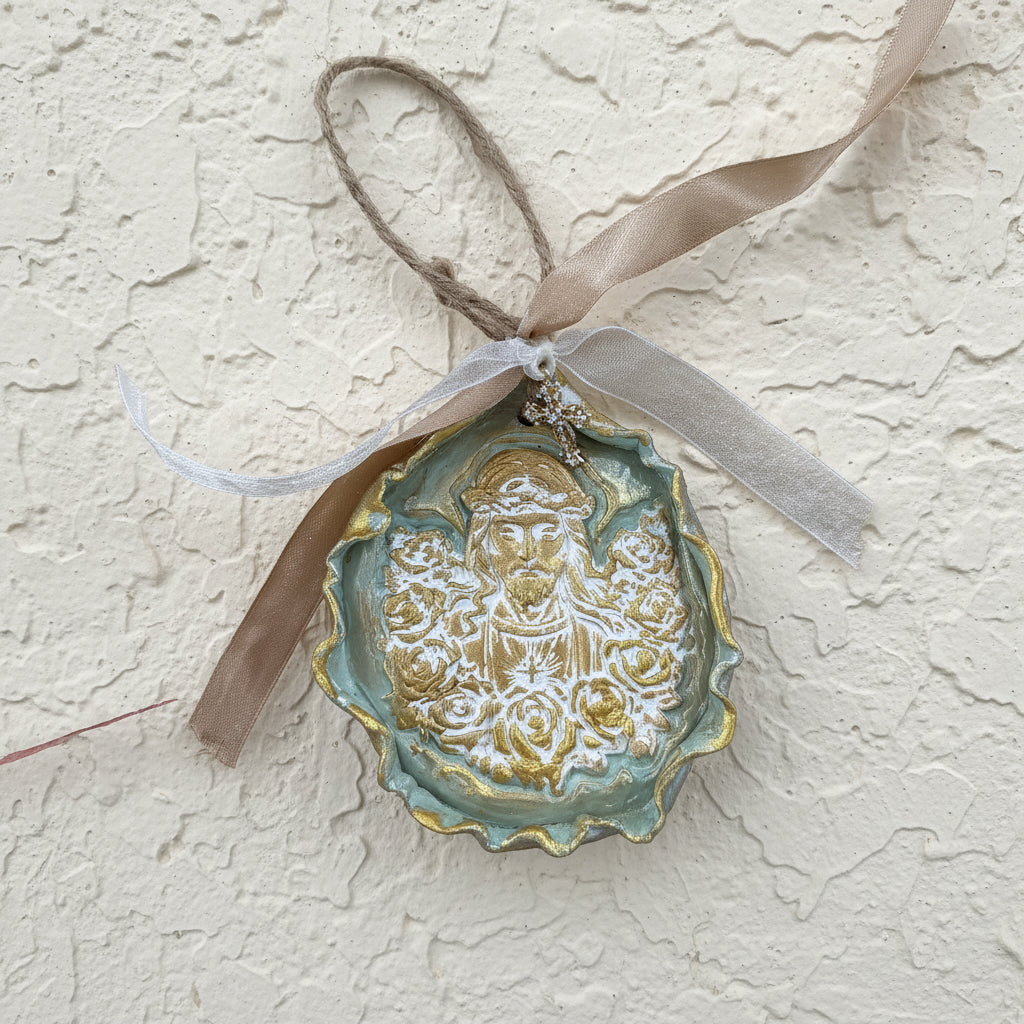 Jesus with Roses Religious Plaque