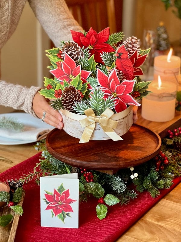FreshCut Paper FreshCut Paper Birch Poinsettia Pop-Up Holiday Greeting Card - Little Miss Muffin Children & Home