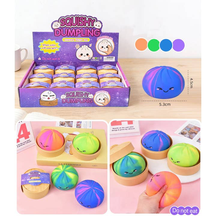 Tie Dyed Small Squishy Dumpling Realistic Steamed Bun Stress Relief Squeeze Toy