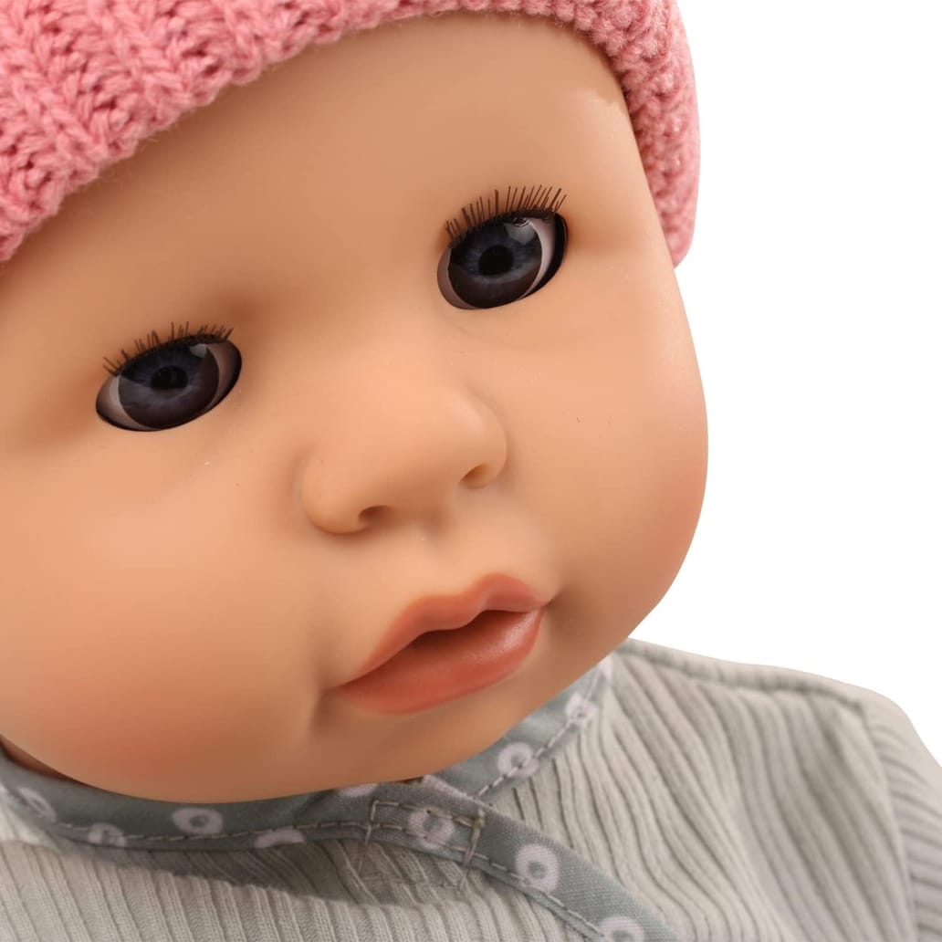 Gotz Gotz Cookie 19" Weighted Soft Baby Doll with Blue Sleeping Eyes, Grey Outfit - Little Miss Muffin Children & Home