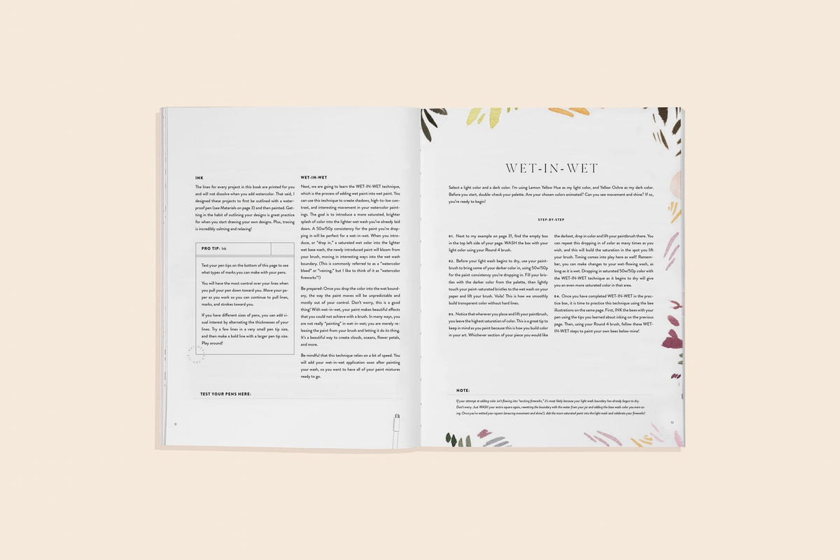 Watercolor Workbook 2: Flowers, Feathers, & Animal Friends