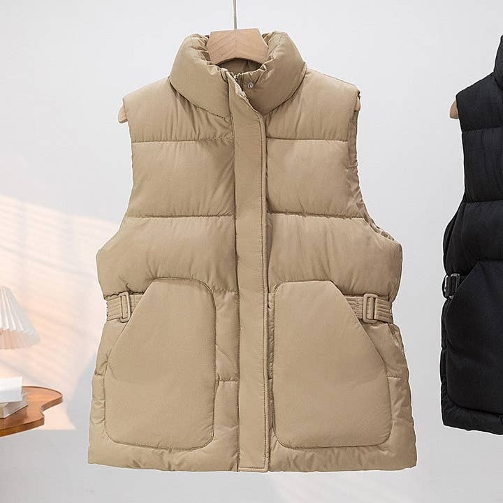 Beige puffer vest
