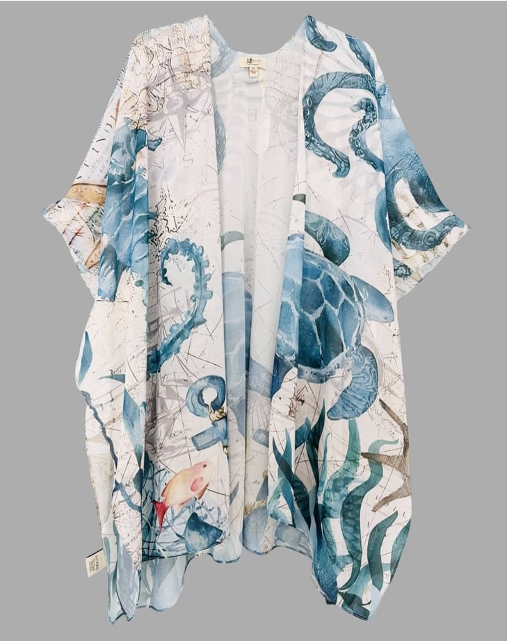 Sea Turtle, Seahorse & Octopus Ocean Spirit Kimono