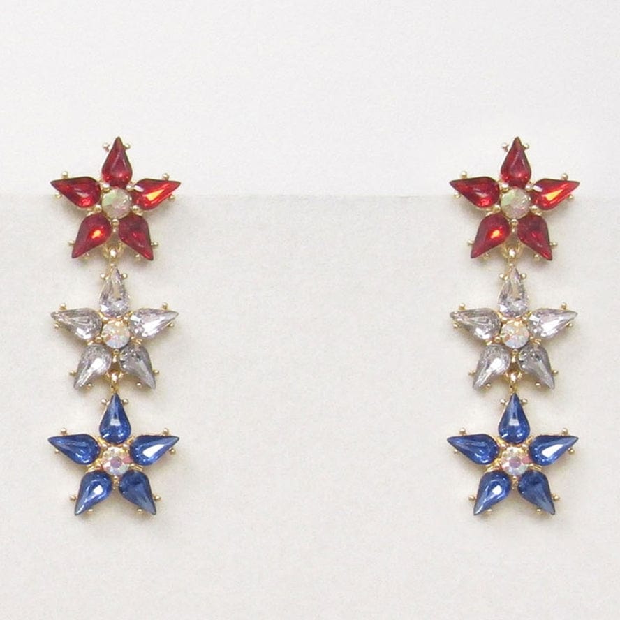 Fashion City USA Studded CZ Drop Earrings Star - Little Miss Muffin Children & Home