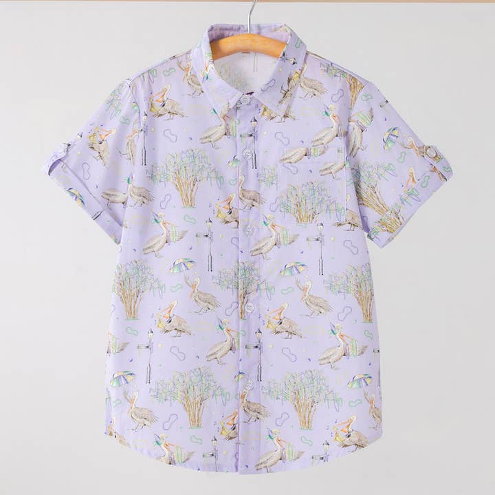 Feathers & Floats Short Sleeve Collared Shirt