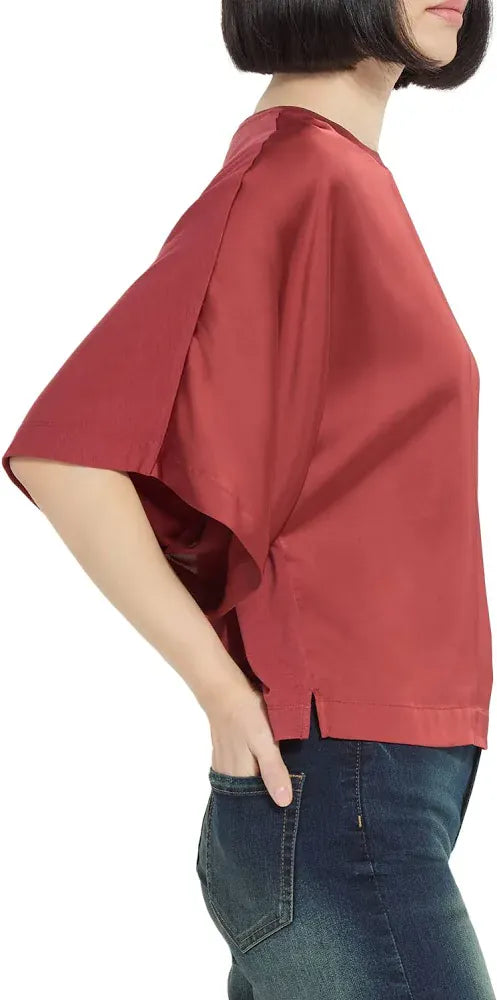 Ginger Mix-Media Dolman Tee in Copper Blush
