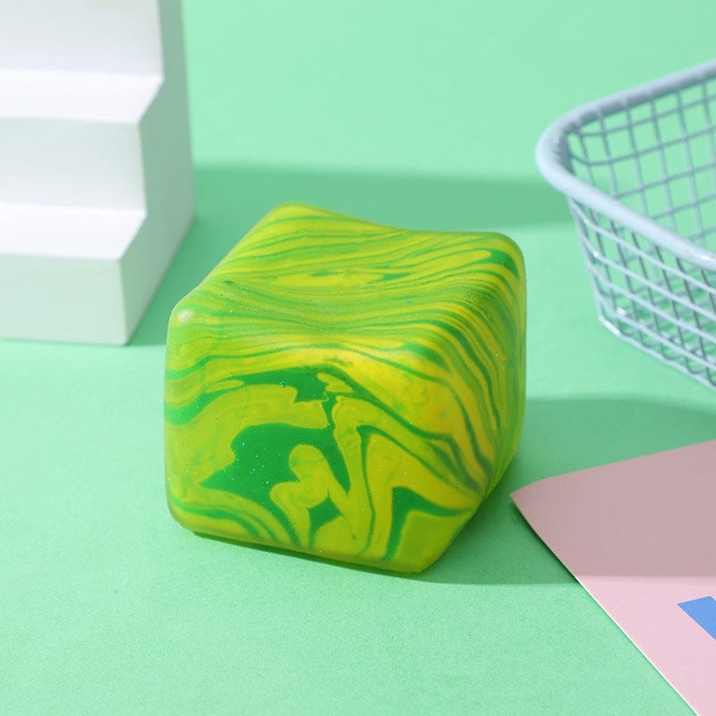Green Marble Ice Cube Squishy Slow Rising Stress Relief Fidget Toy