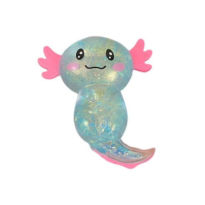 Salamander with Gold Glitter Squishy Stress Relief Squeeze Toy, 3 Colors Available