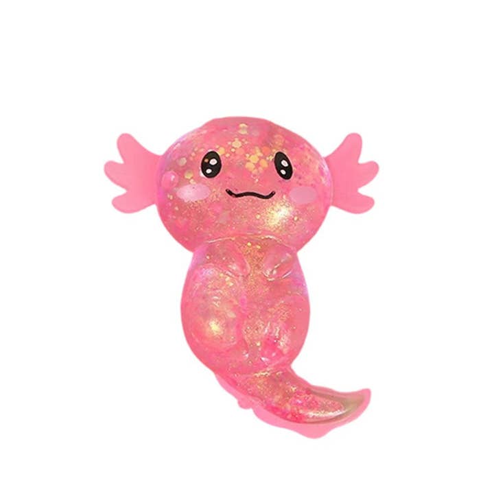 Salamander with Gold Glitter Squishy Stress Relief Squeeze Toy, 3 Colors Available