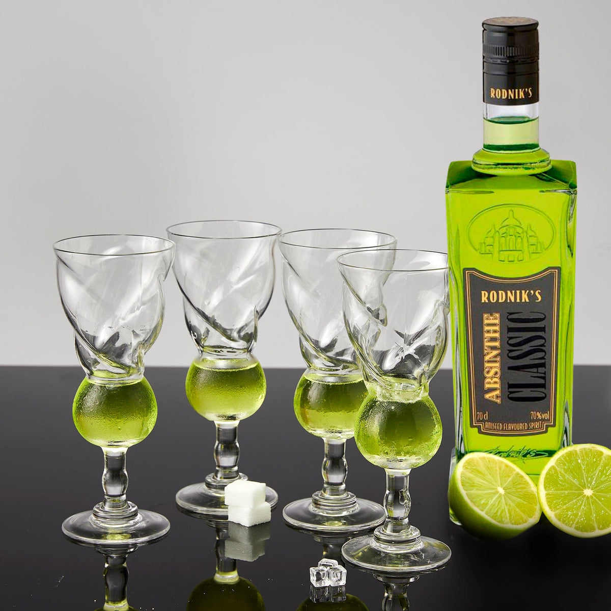 Absinthe Glasses 7.6oz Unique Shape, Set of 4