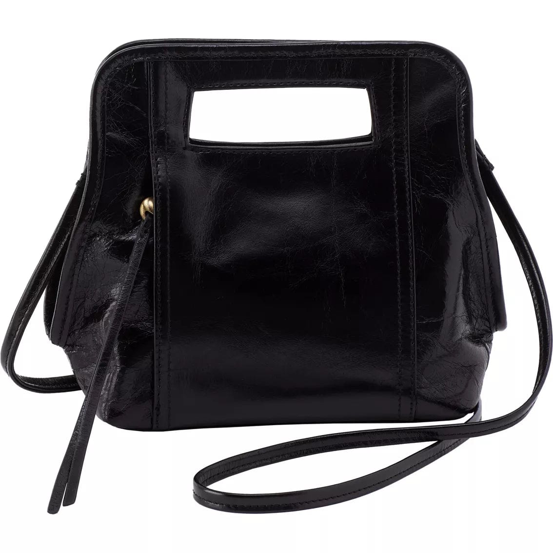 Ace Crossbody Polished Leather in Black