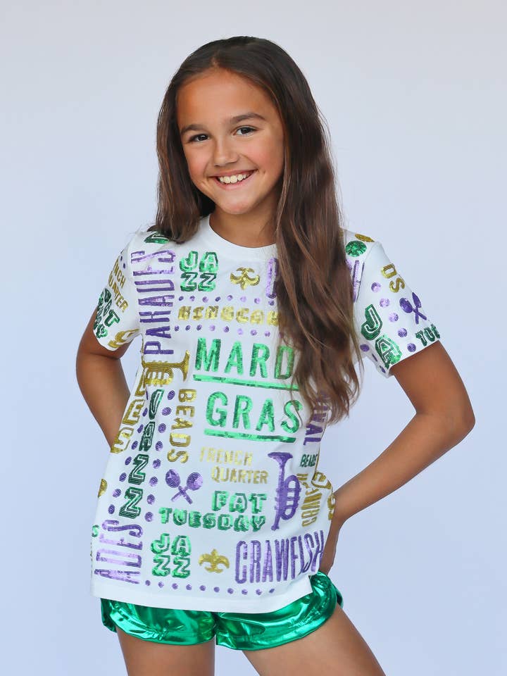 All Things Mardi Gras Shirt little girls