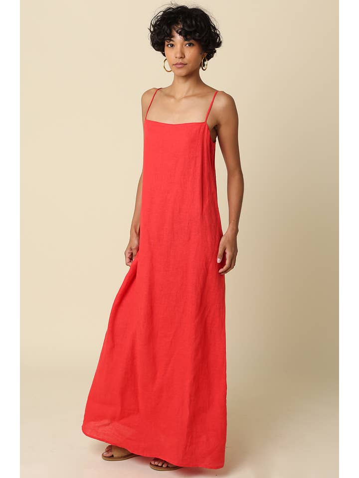 Anna Cami Maxi Linen Dress, 2 Colors Available