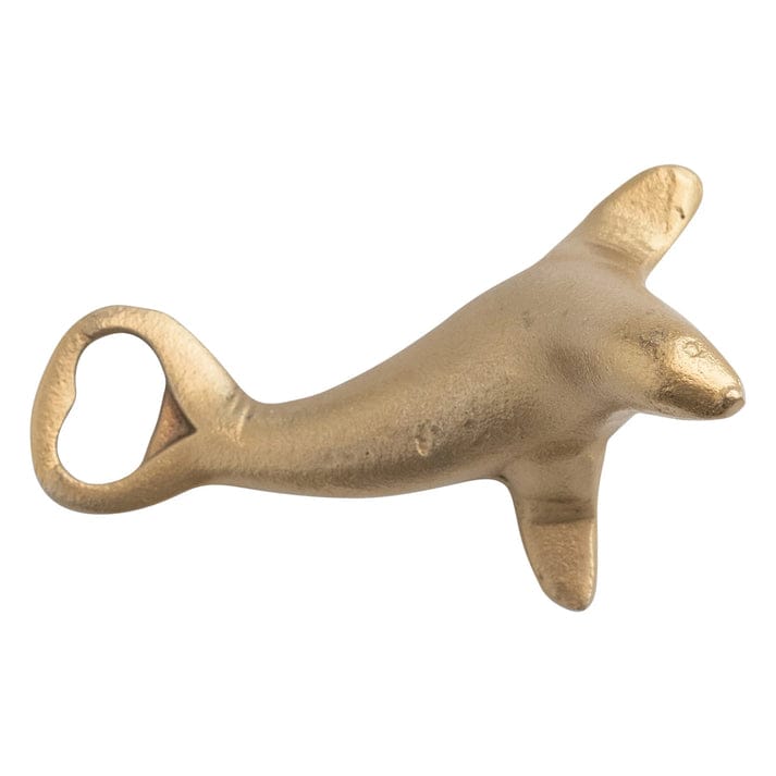 Antique Gold Cast Aluminum Seal Shaped Bottle Opener