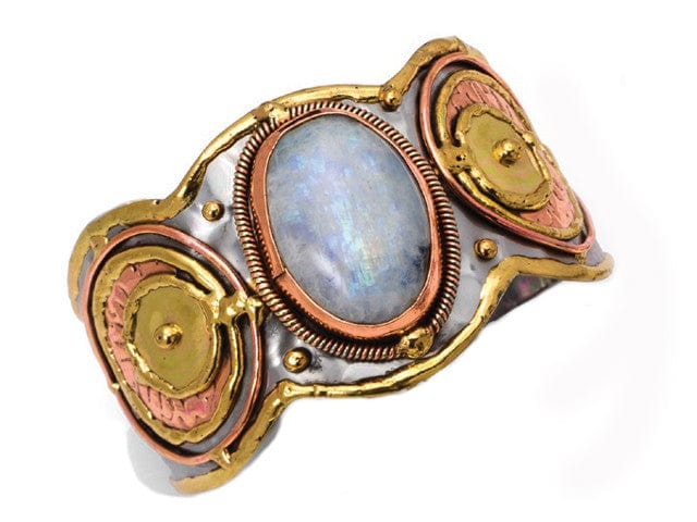 Anju Jewelry Mixed Metal and Rainbow Moonstone Stone Bracelet - Little Miss Muffin Children & Home