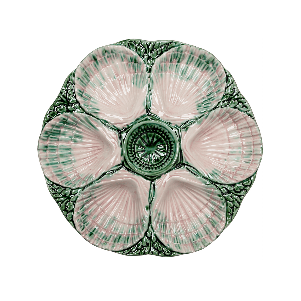 NOLA Oyster Plate, Pink & Green