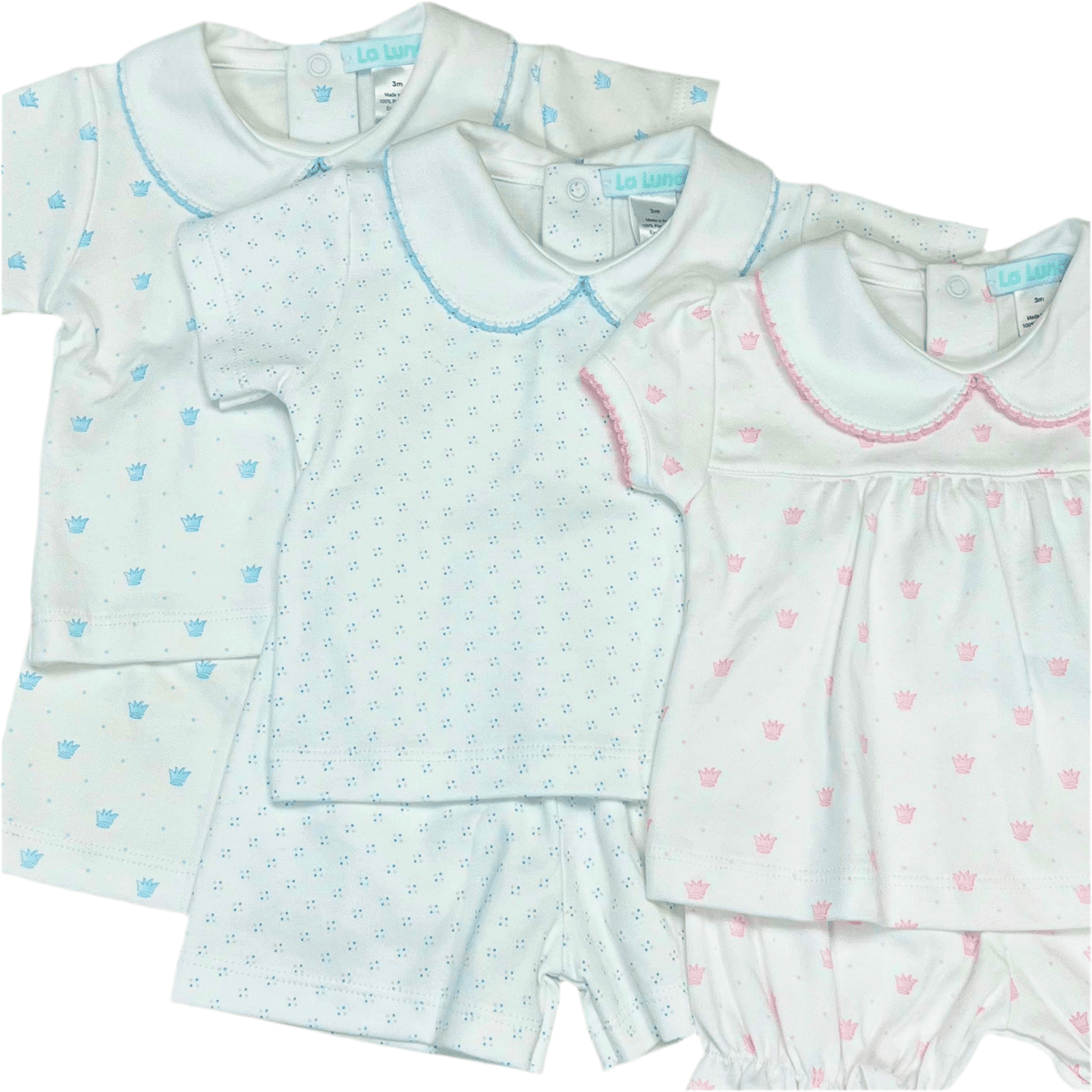 Lulu Bebe Lulu Bebe Sue Pima Pink Crown Bloomer Set - Little Miss Muffin Children & Home