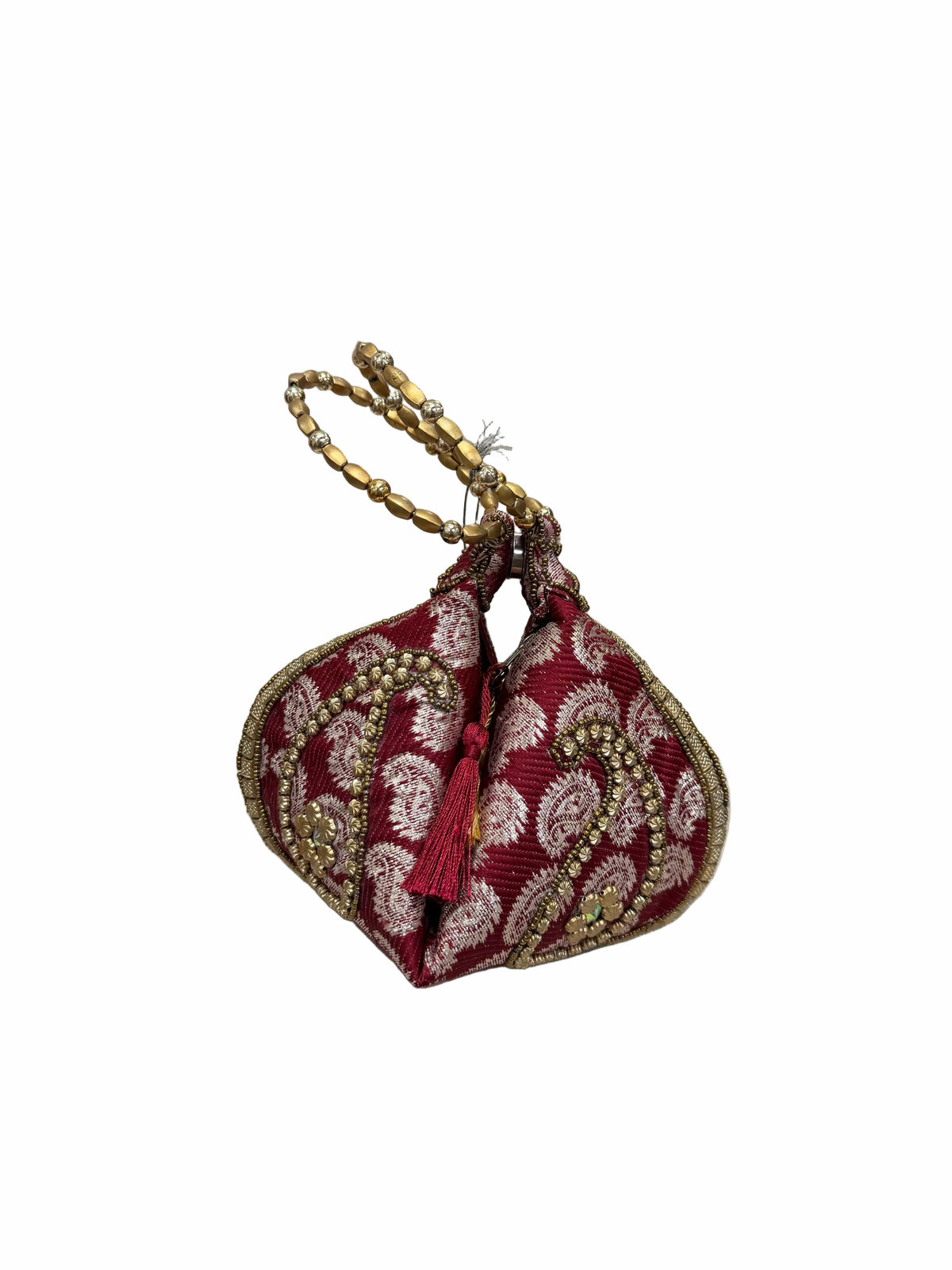 Sibylla Delphica Silk Brocade Sari Clutch Bag in Burgundy